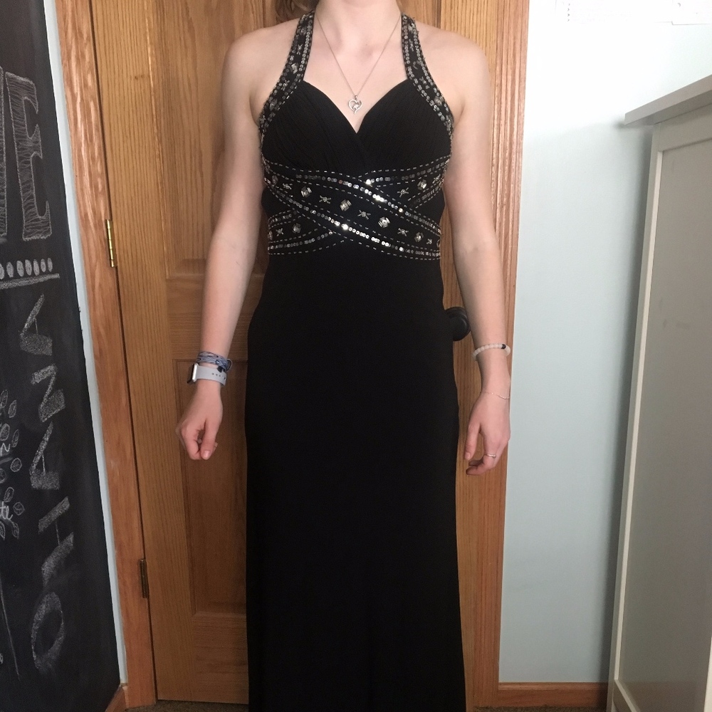 Black Prom Dress with Beading